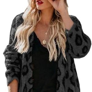 NWOT Leopard print cozy cardigan sweater